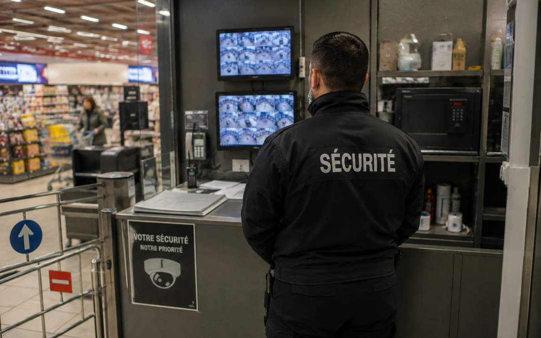Agent de sécurité magasin arrière-caisse