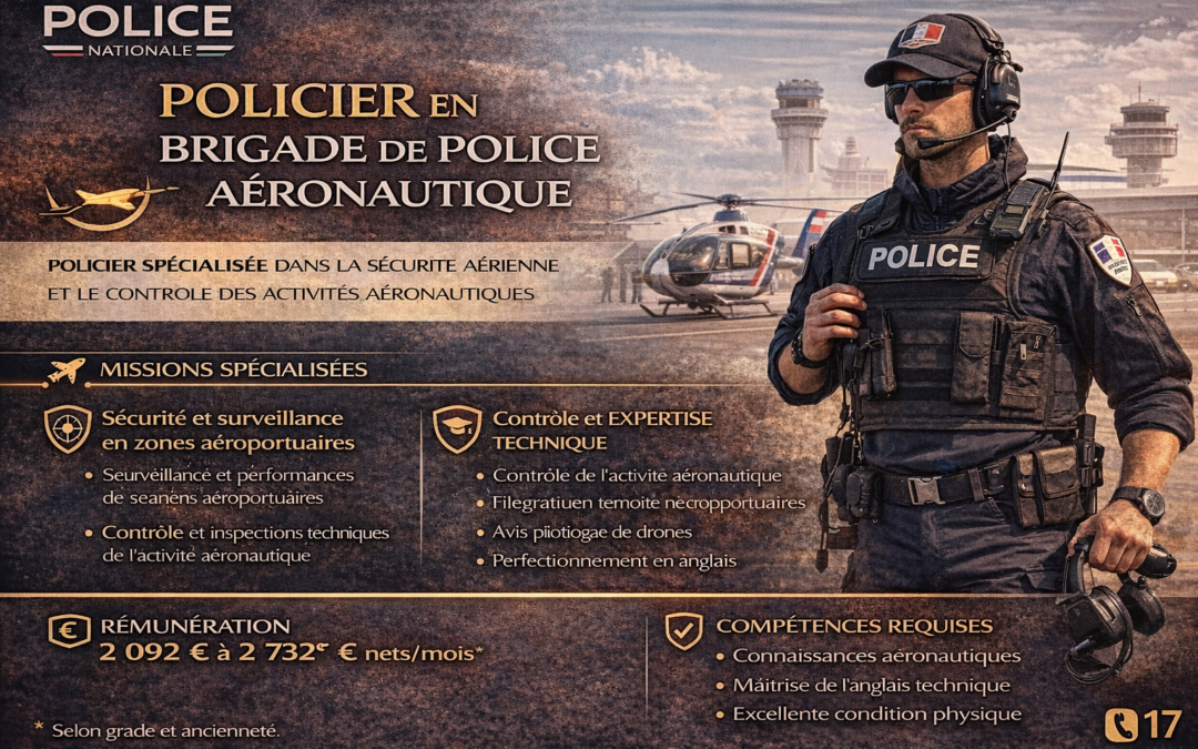 Policier en brigade de police aéronautique
