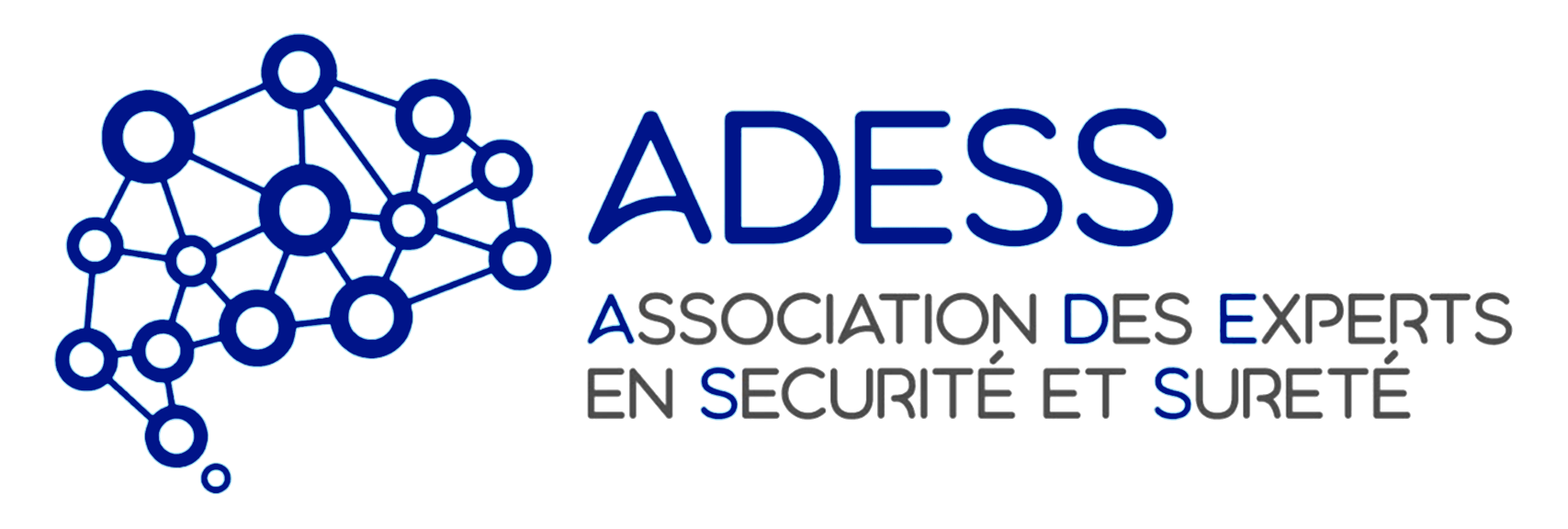 Logo de l'ADESS avec un graphique de réseau à gauche et le nom de l'association à droite.
