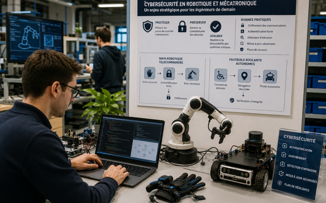 Cybersécurité des systèmes robotiques et mécatroniques : sécuriser les machines connectées dès leur conception
